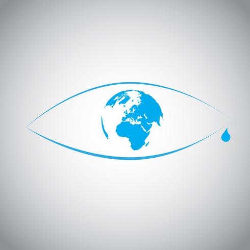 Global warming in an eye symbol vector