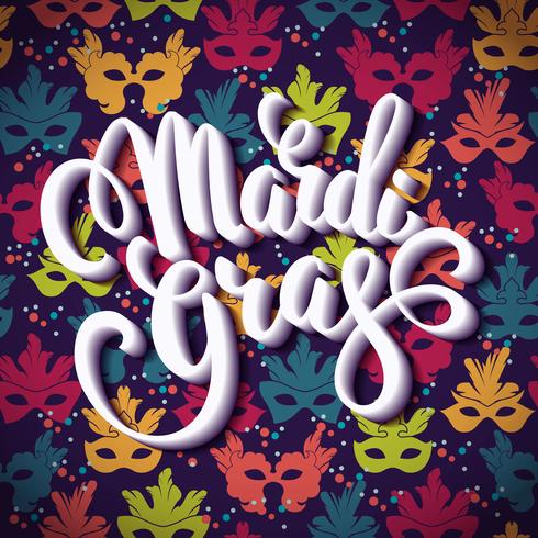 Mardi Gras. Lettering design for Banners, Flyers, Placards, Post vector