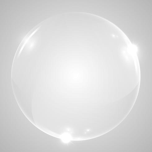 Shiny transparent glass sphere, vector illustration