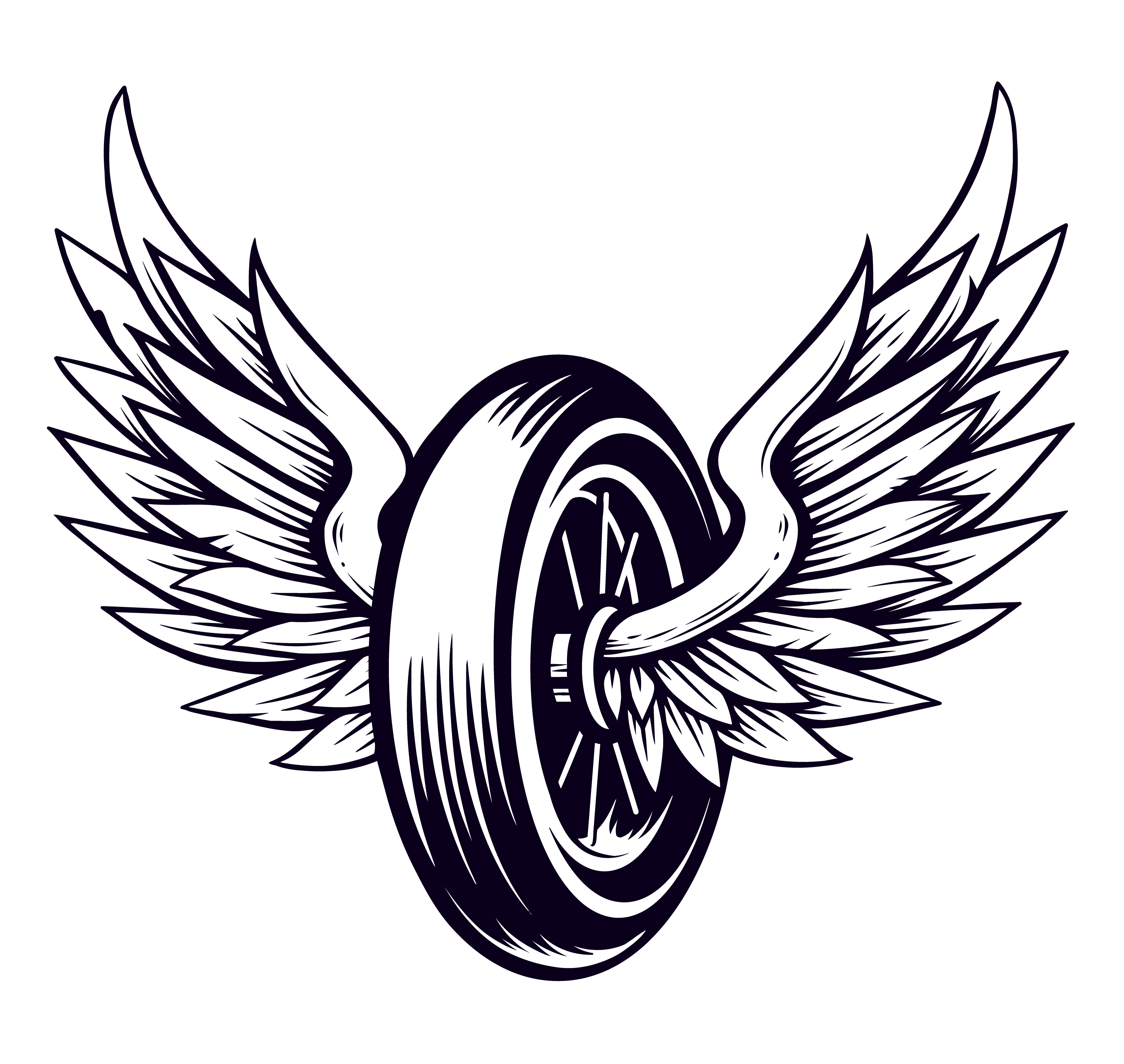 Колесо с крыльями логотип