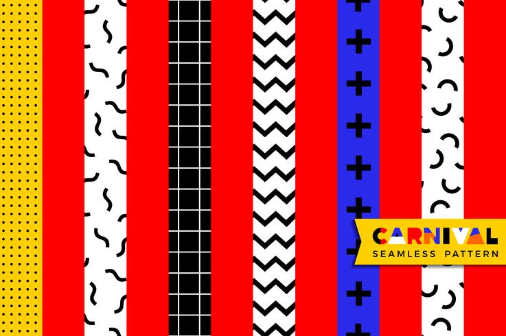 Carnival seamless pattern in Memphis style. vector