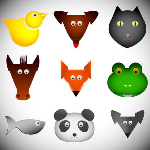 Different abstract animals set, vector illustration