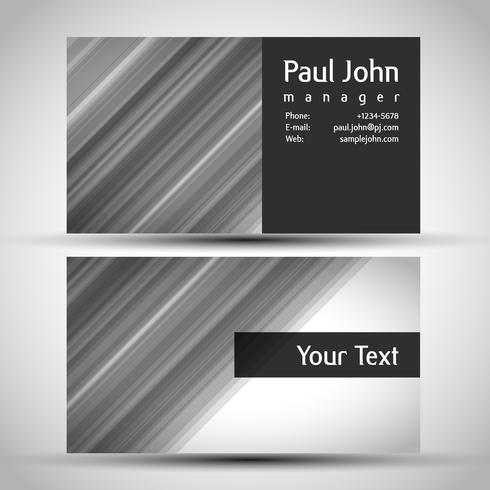 Colorful and elegant business card design with front and back side, vector