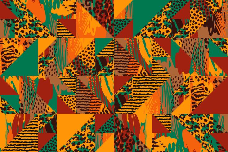 Abstract seamless pattern with animal print. vector