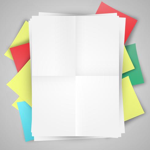 Blank papers and post-it-s vector