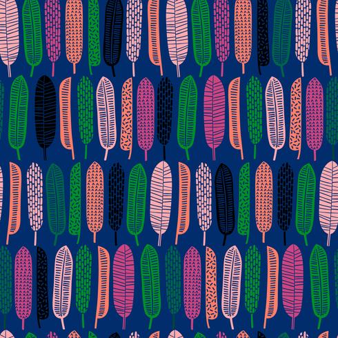 Abstract seamless pattern with tropical leaves. vector