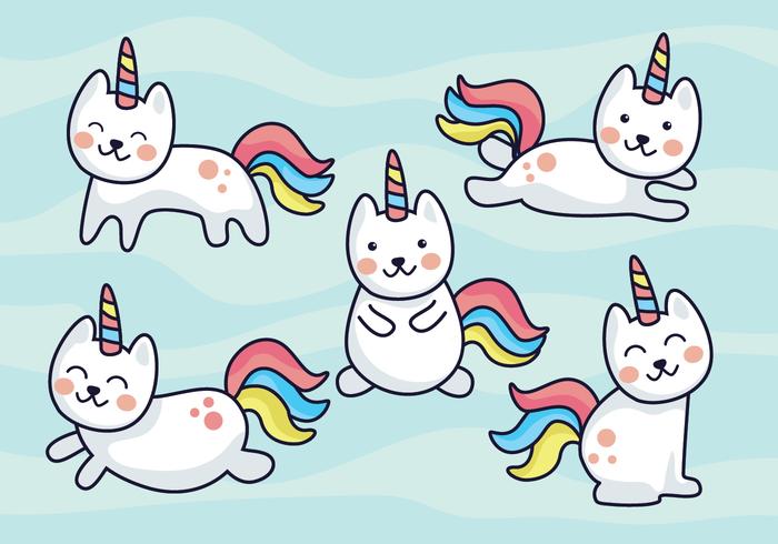 Wannabe Unicorn Clipart Set vector