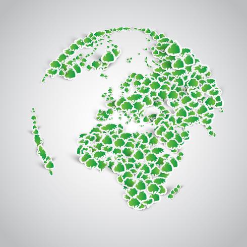 Earth made of a lots of sticker trees vector