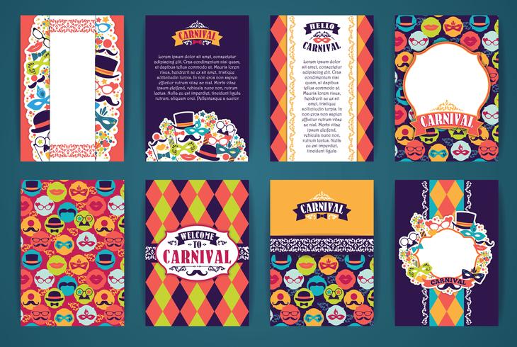 Celebration festive background with carnival icons and objects. vector
