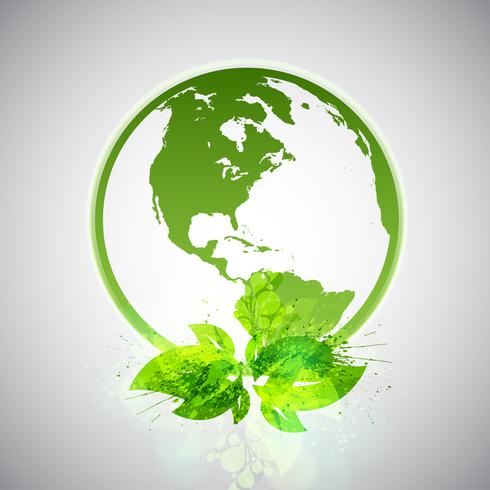 Mundo ecologico verde vector