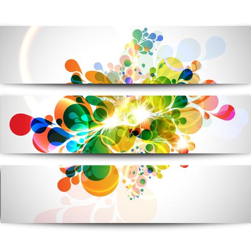 Set of three colorful banners vector