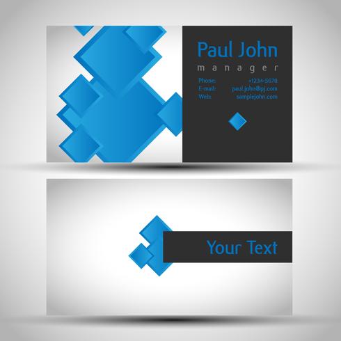 Colorful and elegant business card design with front and back side, vector