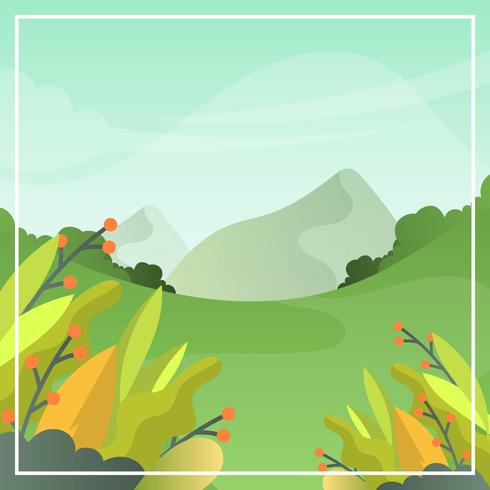 Flat Landscape Spring Vector Wallpaper