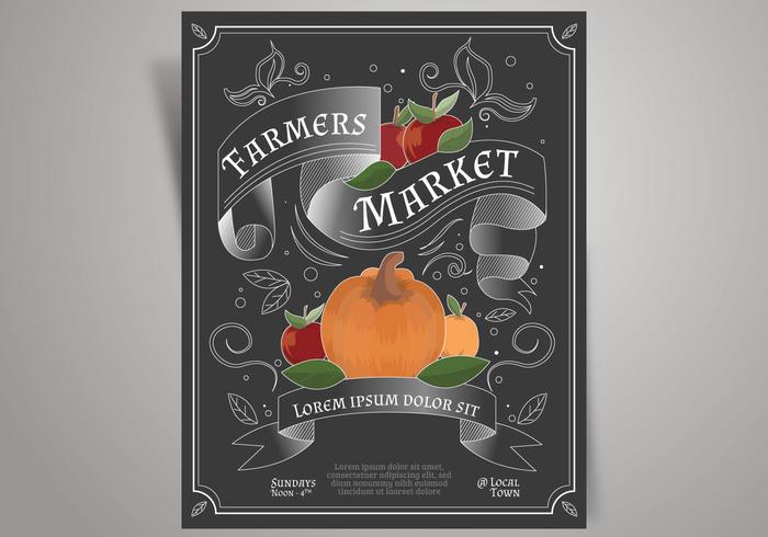 Retro Flyer Design Farmers Market, Farmers Market Chalkboard