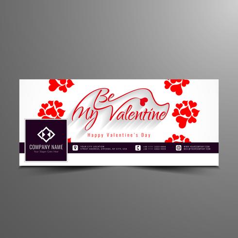 Abstract Happy Valentine's day stylish facebook timeline banner template vector