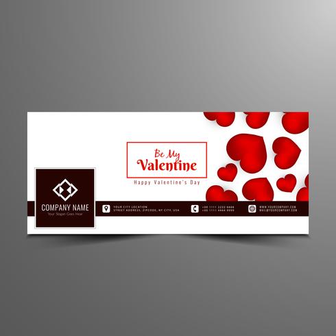 Abstract Happy Valentine's day lovely facebook timeline banner template vector