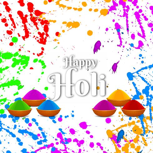 Abstract Happy Holi religious colorful festival background vector
