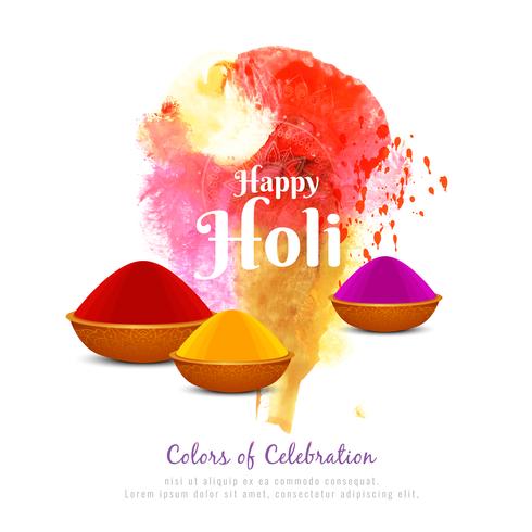 Abstract Happy Holi colorful festival background design vector