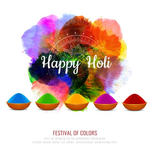Abstract Happy Holi colorful festival background design vector