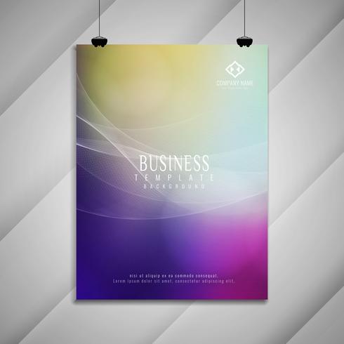 Abstract colorful wavy business brochure stylish design vector