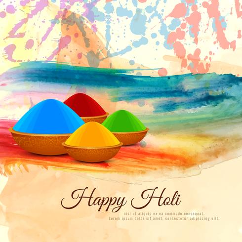 Abstract Happy Holi religious colorful festival background vector