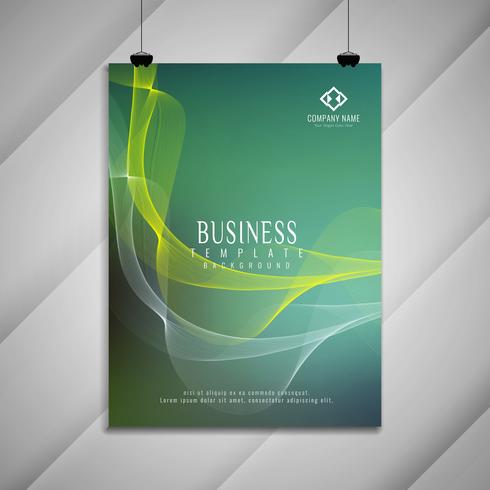Diseño de folleto de negocio ondulado colorido abstracto vector