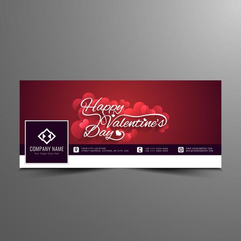 Abstract Happy Valentine's day stylish facebook timeline banner template vector