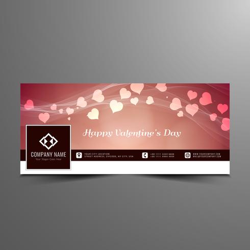 Abstract Happy Valentine's day beautiful facebook timeline banner template vector
