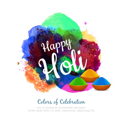 Abstract Happy Holi colorful background vector