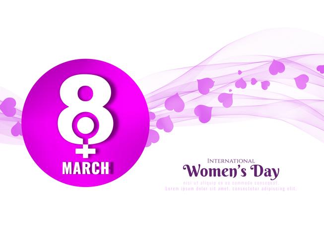 Abstract Women's day wavy background design vector