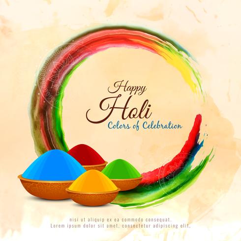 Fondo decorativo abstracto feliz Holi festival religioso vector