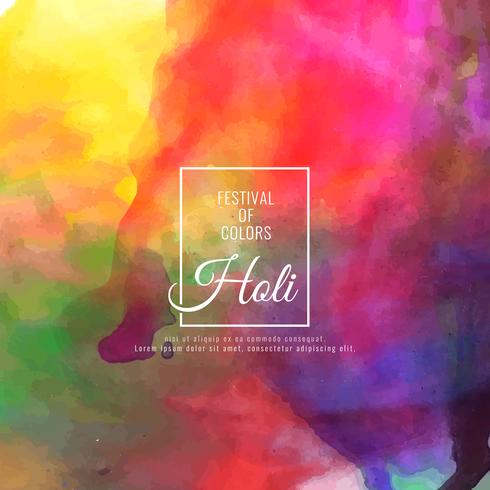 Ilustración decorativa del fondo del festival colorido abstracto feliz de Holi vector