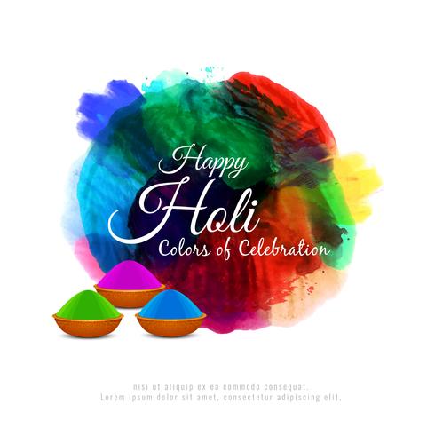 Abstract Happy Holi colorful greeting background vector