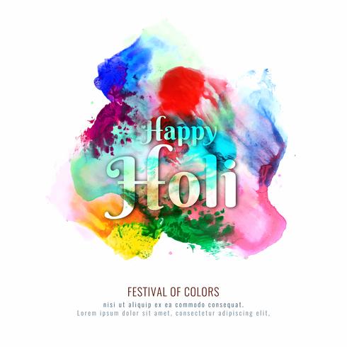 Ilustración de fondo colorido abstracto feliz Holi festival vector