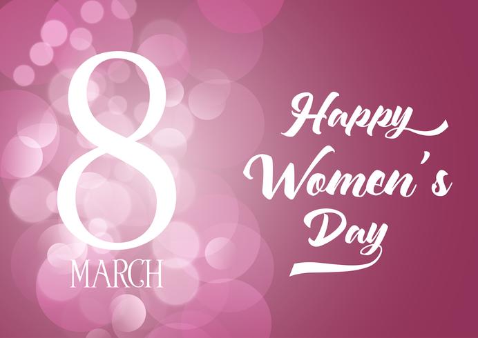 International Women's day background with bokeh lights vector