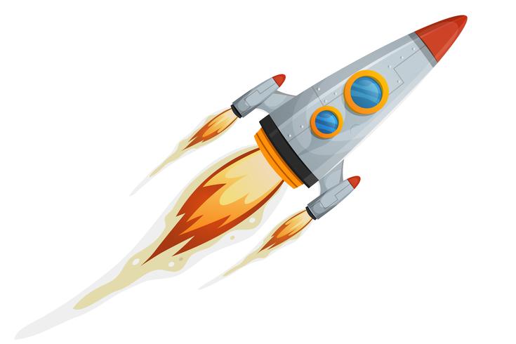 Comic Rocket Ship vector