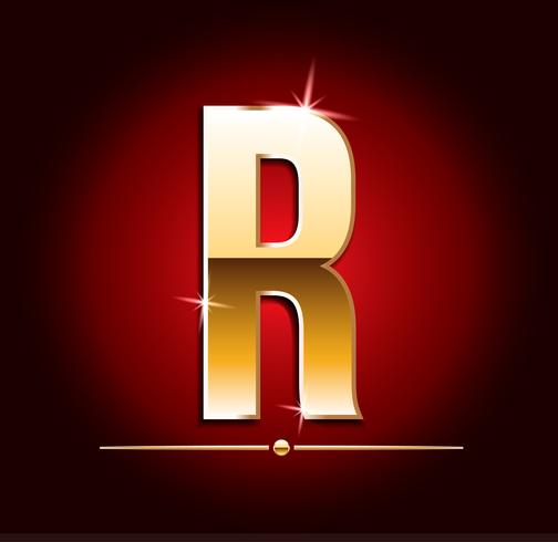 High quality gold-effect vector letters. Vector illustration
