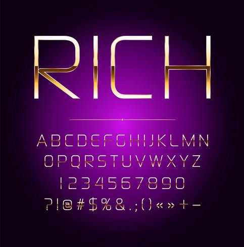 High quality gold-effect vector letters. Vector illustration