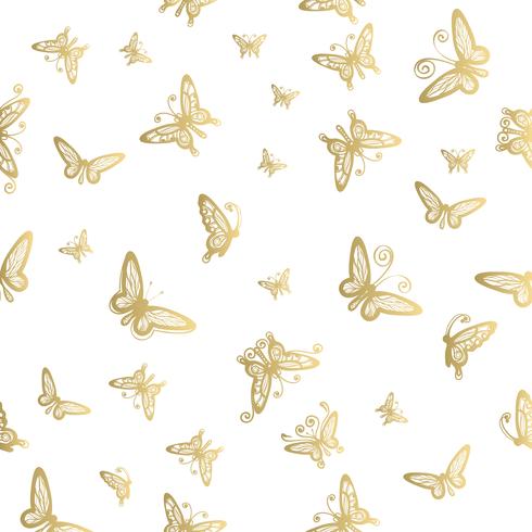 Seamless pattern of butterfly on white backgrounds vector