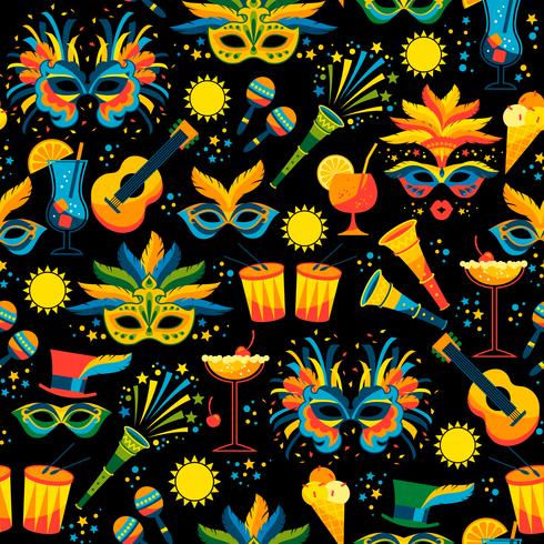 Brazilian Carnival. Vector seamless pattern.