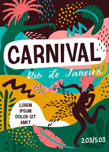 Brazil carnival. Vector illustration with trendy abstract elements.