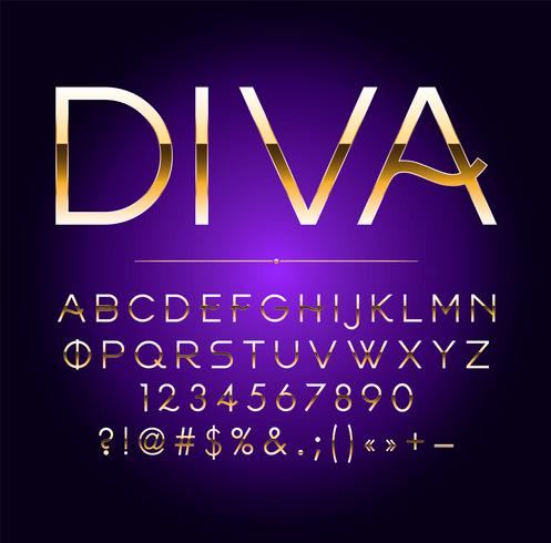 High quality gold-effect vector letters. Vector illustration