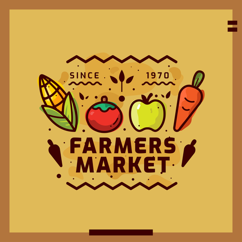 Ilustración de vector de mercado de agricultores