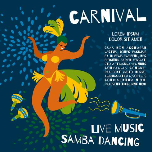 Carnaval de Brasil. Plantilla de vectores para el concepto de carnaval