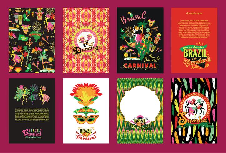 Big set of Brazil Carnival Backgrounds. vector