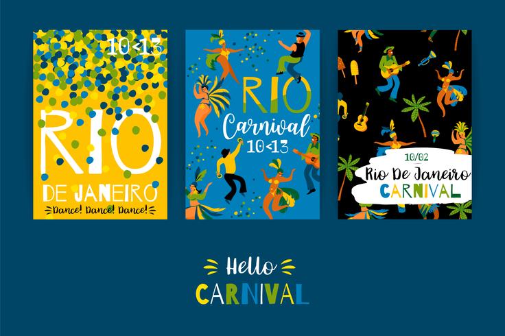 Carnaval de Brasil. Plantillas vectoriales para el concepto de carnaval y otros usuarios. vector