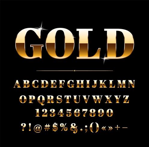 High quality gold-effect vector letters. Vector illustration