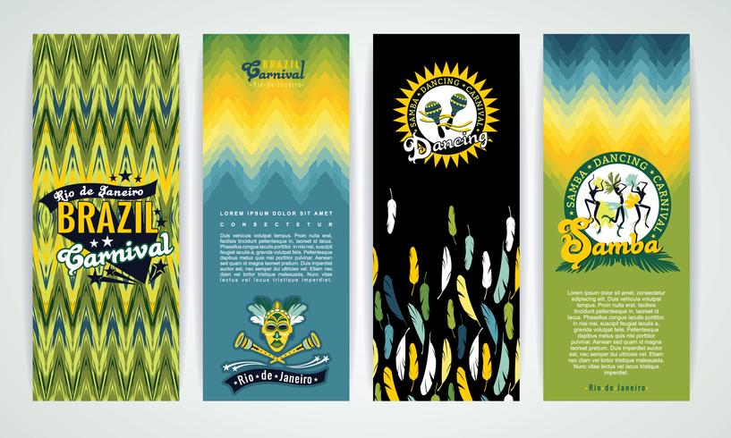 Vertical banners set with Brazil Carnival Backgrounds. vector