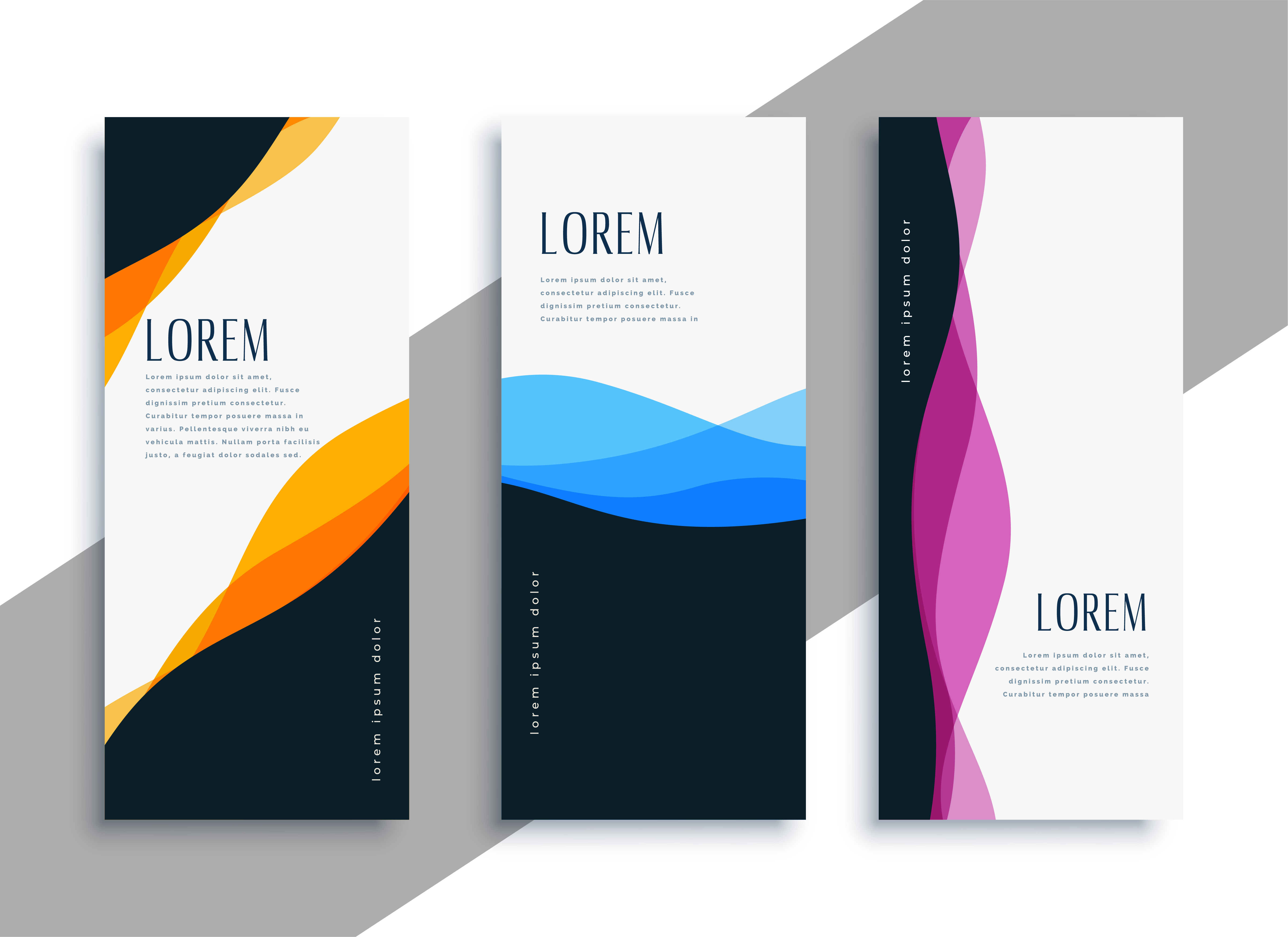 stylish wavy vertical banners template Download Free Vector Art
