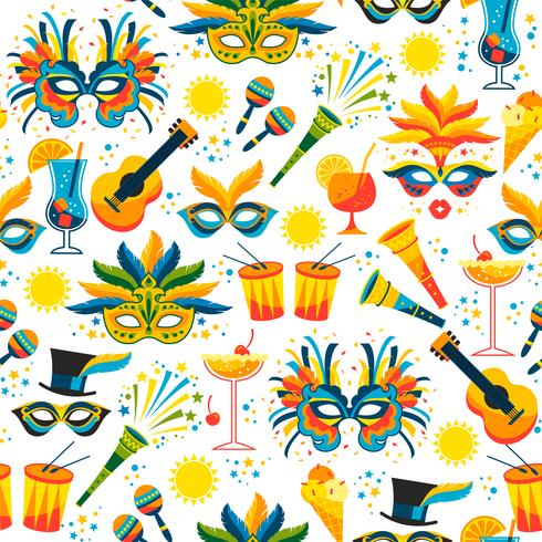 Brazilian Carnival. Vector seamless pattern.